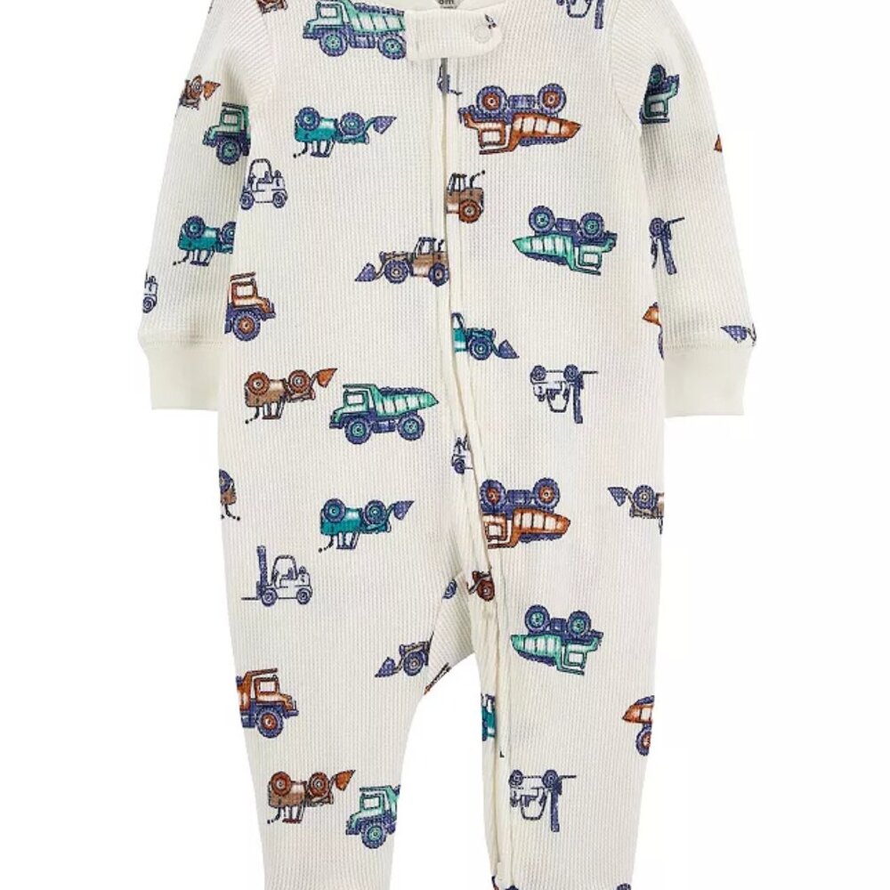 Carter's Construction Truck Print Footed Onesie - Baby Boy 9 Months
